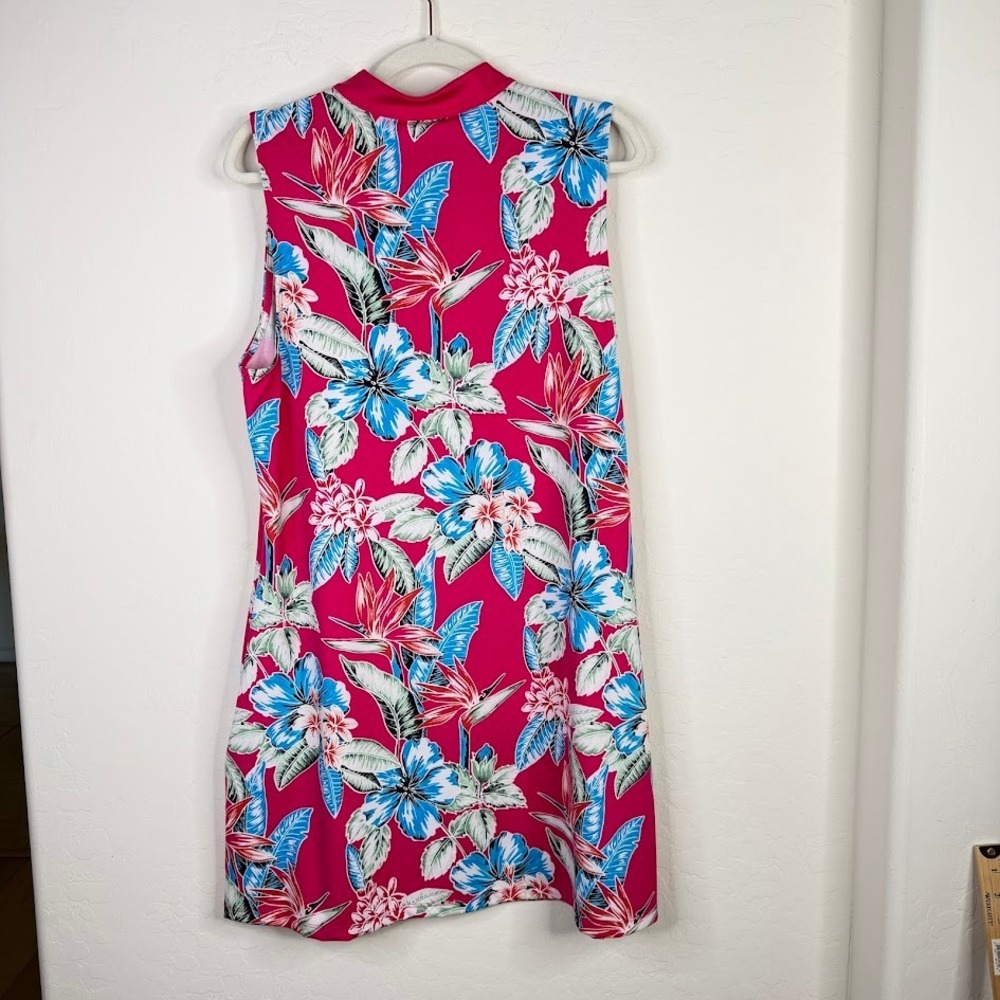 Tommy Bahama Golf Womens XL Tropical Floral Dress Resort Beachy Pickleball Pink - Picture 6 of 11
